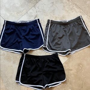 Justice Girls' Athletic Navy, Gray, and Black Shorts Trio Size 16